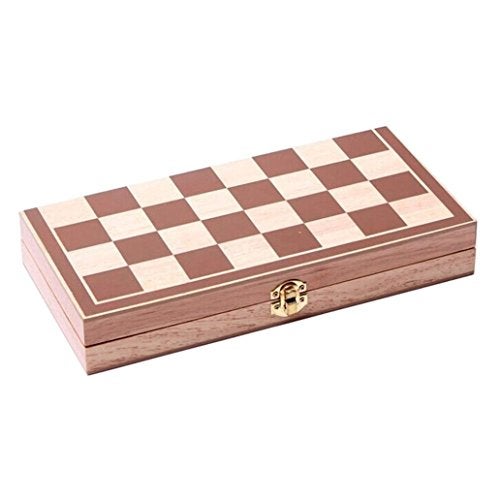 BlueSnail 15" Classic Vintage Standard Folding Wooden Chess Set, Foldable Games Board Crafted Carved - Image 5