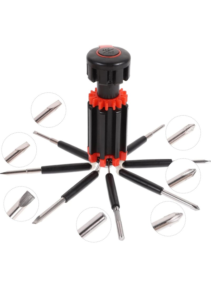 Cobest 8 in 1 Screwdriver Set Stubby Screwdriver Ratcheting Screwdriver Set, 2PCS Screwdriver Set Multi Tool with LED Torch Flashlight Ideal for General DIY Maintenance, for Household - Image 2