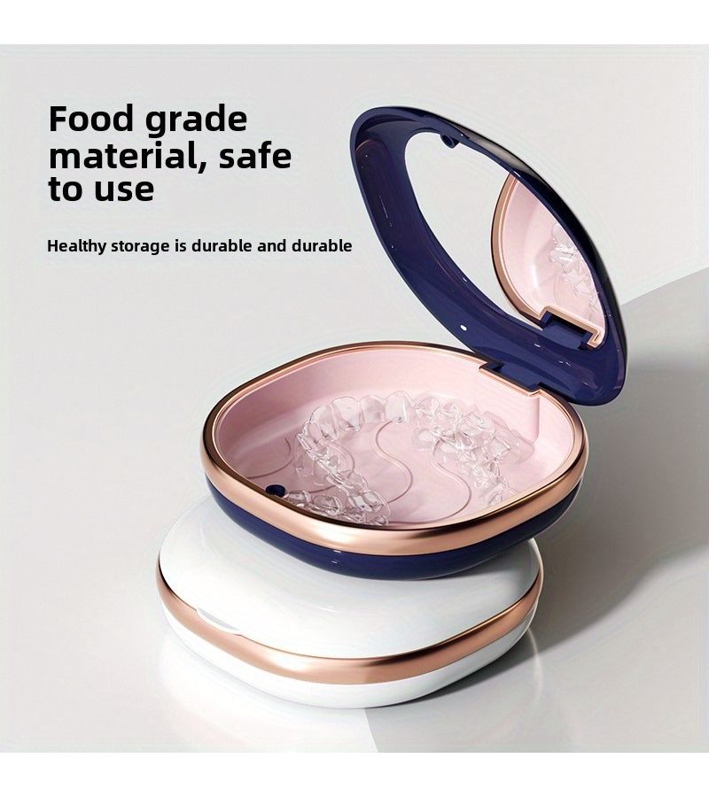 Under Mirror Dental Box Plastic Denture Storage Container with Lock for Travel - Image 5