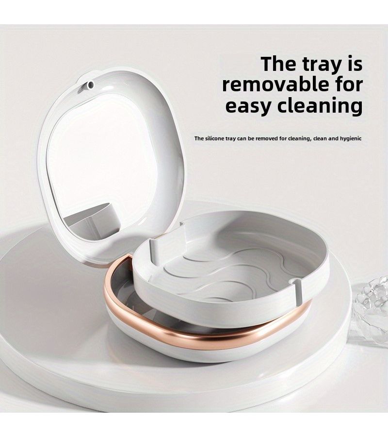 Under Mirror Dental Box Plastic Denture Storage Container with Lock for Travel - Image 4