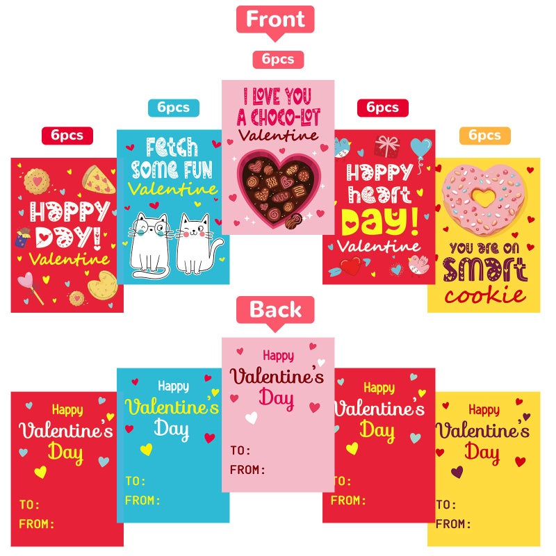Zesua Valentines Day Gifts For Kids - Diy Vending Mailbox Valentine Boxes For Kids With 30 Valentine Cards - Valentines Day Cards For Boys Girls Toddlers School Classroom Exchange Party Favors - Image 2