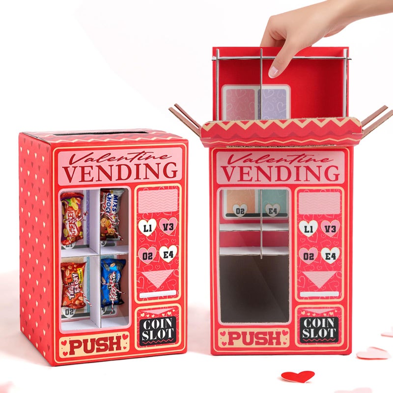 Zesua Valentines Day Gifts For Kids - Diy Vending Mailbox Valentine Boxes For Kids With 30 Valentine Cards - Valentines Day Cards For Boys Girls Toddlers School Classroom Exchange Party Favors - Image 4