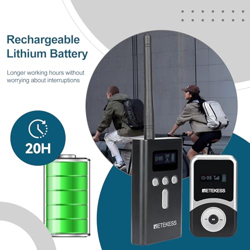 Retekess T130S (2nd Gen T130) Simultaneous Interpretation System, Upgraded Longer Range, Wireless Tour Guide System, Hi-Fi Sound Quality, Tour Guide Headsets for Activities, Conference (2 TX 8 RX) - Image 3