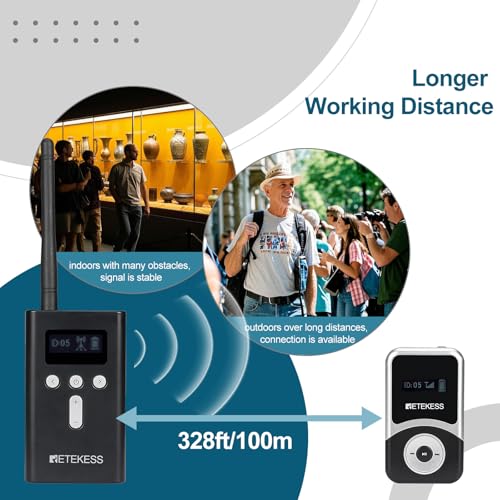 Retekess T130S (2nd Gen T130) Simultaneous Interpretation System, Upgraded Longer Range, Wireless Tour Guide System, Hi-Fi Sound Quality, Tour Guide Headsets for Activities, Conference (2 TX 8 RX) - Image 4