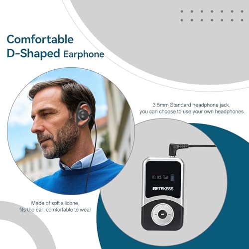 Retekess T130S (2nd Gen T130) Simultaneous Interpretation System, Upgraded Longer Range, Wireless Tour Guide System, Hi-Fi Sound Quality, Tour Guide Headsets for Activities, Conference (2 TX 8 RX) - Image 5