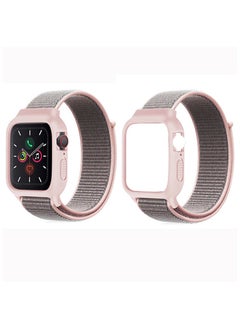 Generic Sport Band and Case for Apple Watch Band 38mm 40mm 41mm, Protective Silicone Bumper Case with Loop Strap for Series 9/8/7/6/5/4/3 for Women Men  - Image 1