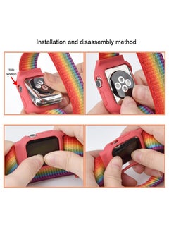 Generic Sport Band and Case for Apple Watch Band 38mm 40mm 41mm, Protective Silicone Bumper Case with Loop Strap for Series 9/8/7/6/5/4/3 for Women Men  - Image 5