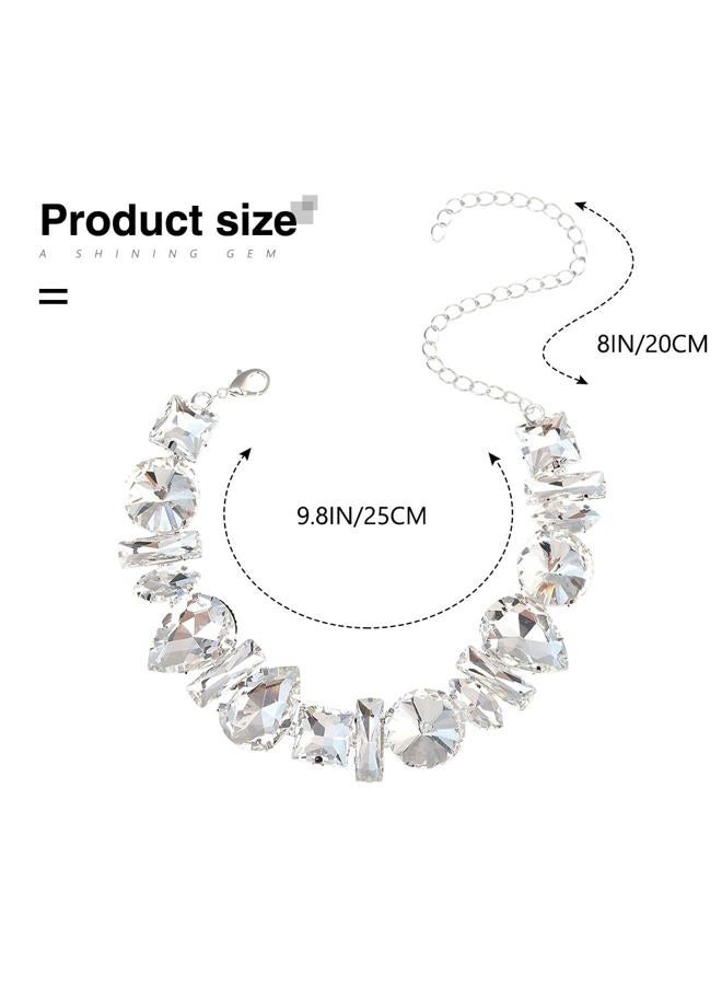 JONKY Crystal Chokers Silver Choker Necklace Rhinestone Neck Chain Bling Neck Jewelry Prom Accessories for Women - Image 4