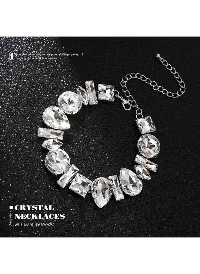 JONKY Crystal Chokers Silver Choker Necklace Rhinestone Neck Chain Bling Neck Jewelry Prom Accessories for Women - Image 2