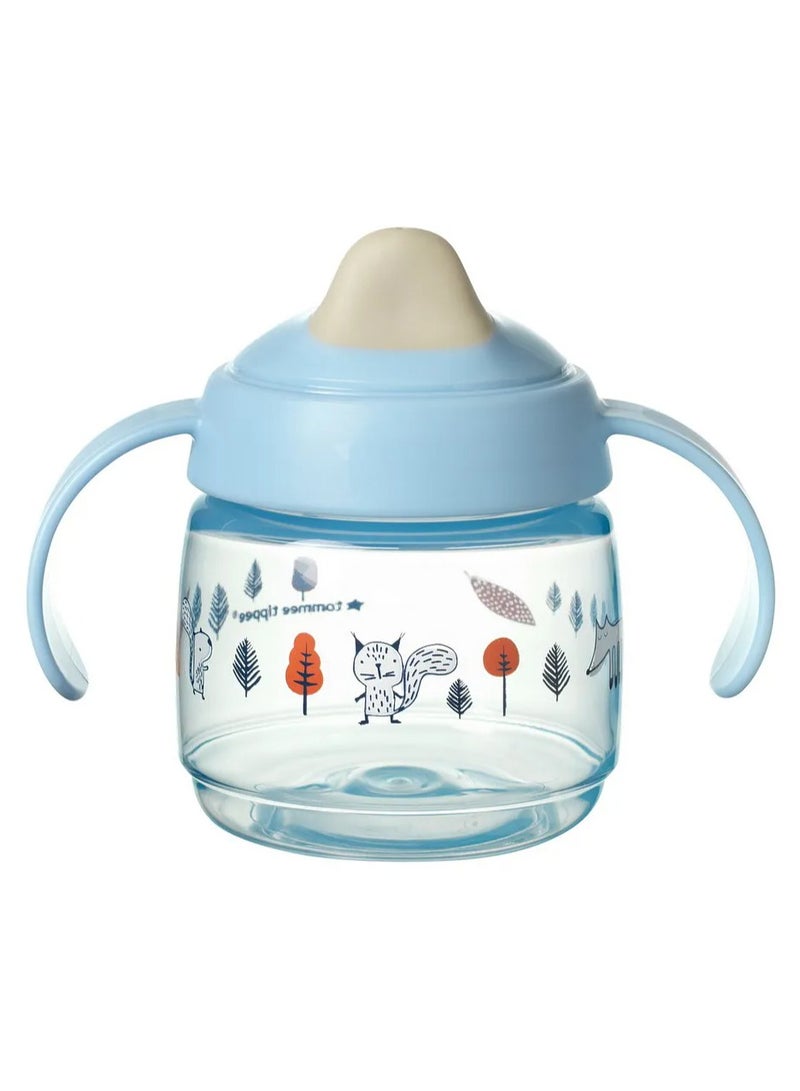 Tommee Tippee UK Superstar Sippee Cup for Weaning, Spill-Proof Valve, Blue, 190mL, 6M+