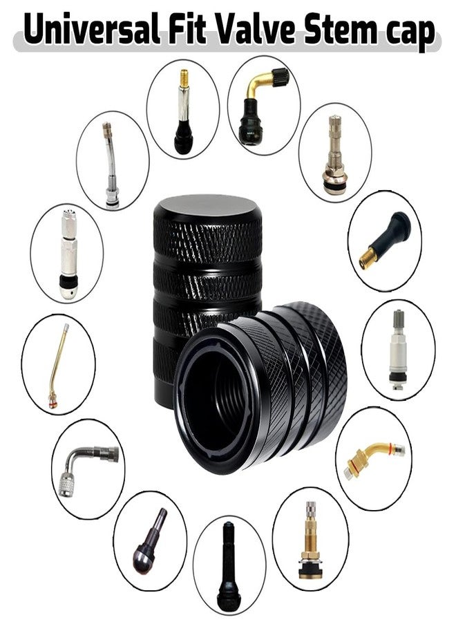 SYSDTTD 8pcs Black Metal Valve Caps, Waterproof and Dustproof, Universal for Cars, Motorcycles, Bicycles - Image 2