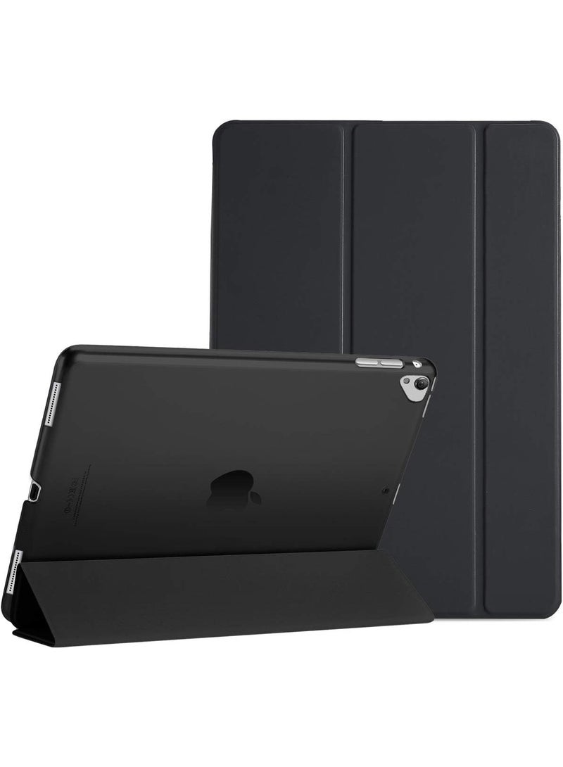 إيروريكس جراب ذكي لجهاز iPad Pro 12.9 الجيل الأول والثاني (موديل 2015 و2017)، غطاء حامل مع خاصية التشغيل/الإيقاف التلقائي، شفاف غير لامع، مقاوم لبصمات الأصابع، أسود - Image 1