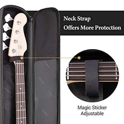 CAHAYA Bass Guitar Bag Gig Bag Backpack Padded Soft Case 0.3 in Padding Lightweight Black Electric Bass Case CY0202 - Image 3