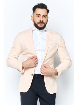 Asos Design Men Textured Semi Formal Blazer, Beige  - Image 1