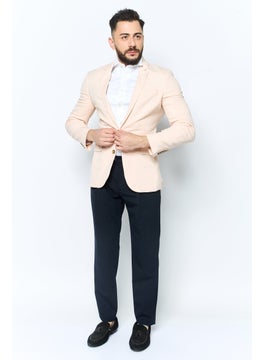 Asos Design Men Textured Semi Formal Blazer, Beige  - Image 2