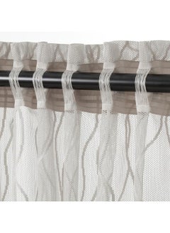 جرين تايجر ستائر شفافة، زوج واحد، مع شريط رأسي/رمادي، 145x300 سم  - Image 4