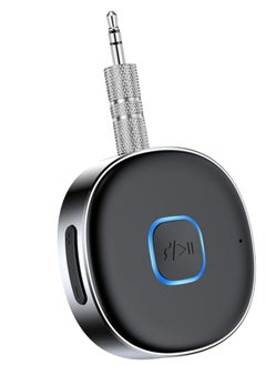 Showday Bluetooth Aux Receiver for Car, Portable 3.5mm Aux Bluetooth Car Adapter, Wireless Audio Receiver for Car Stereo/Home Stereo/Wired Headphones/Speaker, 16H Battery Life (Black+Silver)  - Image 1