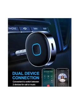 Showday Bluetooth Aux Receiver for Car, Portable 3.5mm Aux Bluetooth Car Adapter, Wireless Audio Receiver for Car Stereo/Home Stereo/Wired Headphones/Speaker, 16H Battery Life (Black+Silver)  - Image 5