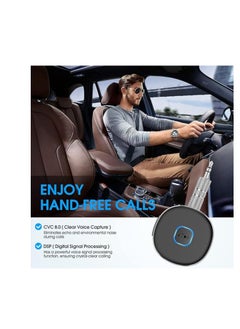 Showday Bluetooth Aux Receiver for Car, Portable 3.5mm Aux Bluetooth Car Adapter, Wireless Audio Receiver for Car Stereo/Home Stereo/Wired Headphones/Speaker, 16H Battery Life (Black+Silver)  - Image 3