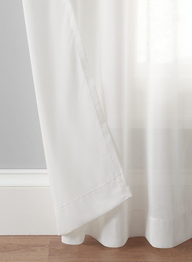 Eclipse Chelsea UV Light Filtering Window Sheer Curtain Panel White 52x108 108 Inches - Image 4