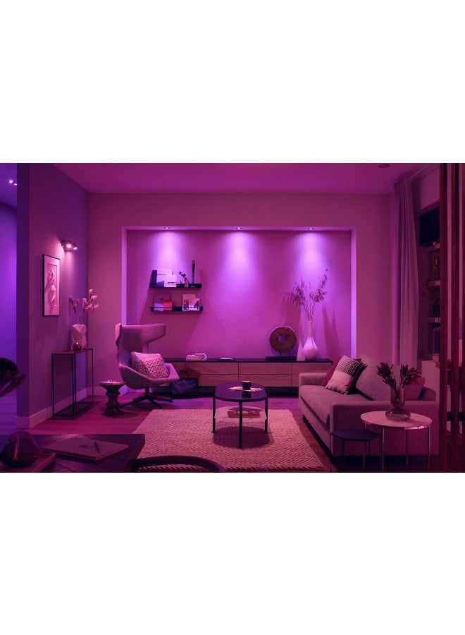 Philips Hue White & Color Ambiance Centura Round Recessed Spotlights, Pack of 3, Dimmable Ceiling Lights with 16 Million Colours, Smart Light Control via Voice and App - Image 5