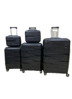 Unbreakable 5-Piece Luggage Set – TSA Lock, Double Expandable Zipper, 360° Silent Spinner Wheels, Durable Polypropylene (PP) – Black - pzsku/Z4A7A4227B82E8F217BAAZ/45/_/1740387847/74b03aa2-ca48-40a7-9f9c-a49e985e85b7