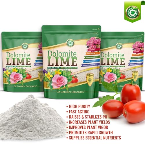 Cz Garden Supply كربونات دولوميت عضوية 5LB - صنع في الولايات المتحدة الأمريكية - سماد لتعديل التربة للحدائق للنباتات. مضاف كالسيوم/مغنيسيوم. رفع واستقرار الرقم الهيدروجيني - طماطم وفلفل إيرث بوكس مع تعفن نهاية الزهرة. - Image 3