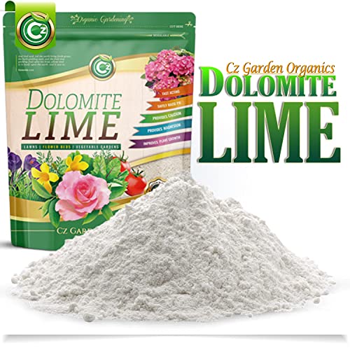 Cz Garden Supply كربونات دولوميت عضوية 5LB - صنع في الولايات المتحدة الأمريكية - سماد لتعديل التربة للحدائق للنباتات. مضاف كالسيوم/مغنيسيوم. رفع واستقرار الرقم الهيدروجيني - طماطم وفلفل إيرث بوكس مع تعفن نهاية الزهرة. - Image 1