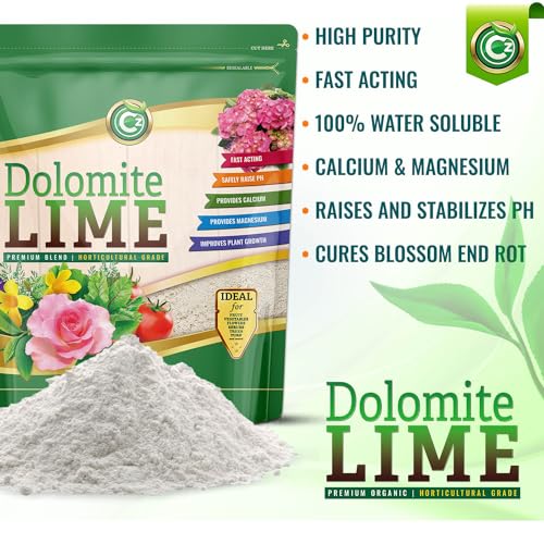 Cz Garden Supply كربونات دولوميت عضوية 5LB - صنع في الولايات المتحدة الأمريكية - سماد لتعديل التربة للحدائق للنباتات. مضاف كالسيوم/مغنيسيوم. رفع واستقرار الرقم الهيدروجيني - طماطم وفلفل إيرث بوكس مع تعفن نهاية الزهرة. - Image 2