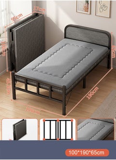 NKX Portable Foldaway household Simple Bed companion with Lambwool Matress 100 cm  - Image 1