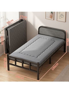 NKX Portable Foldaway household Simple Bed companion with Lambwool Matress 100 cm  - Image 2
