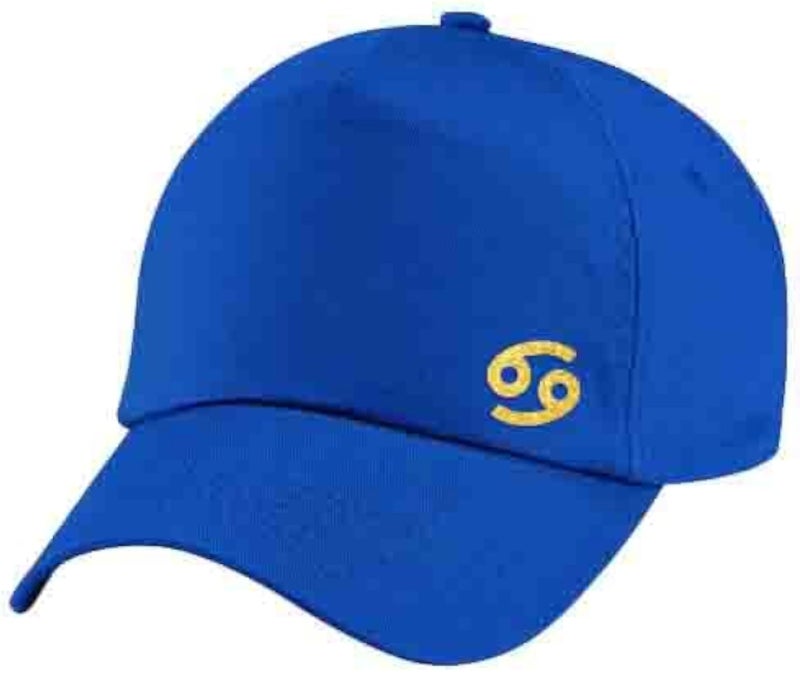Blue Cap with Cancer zodiac Golden Color Logo