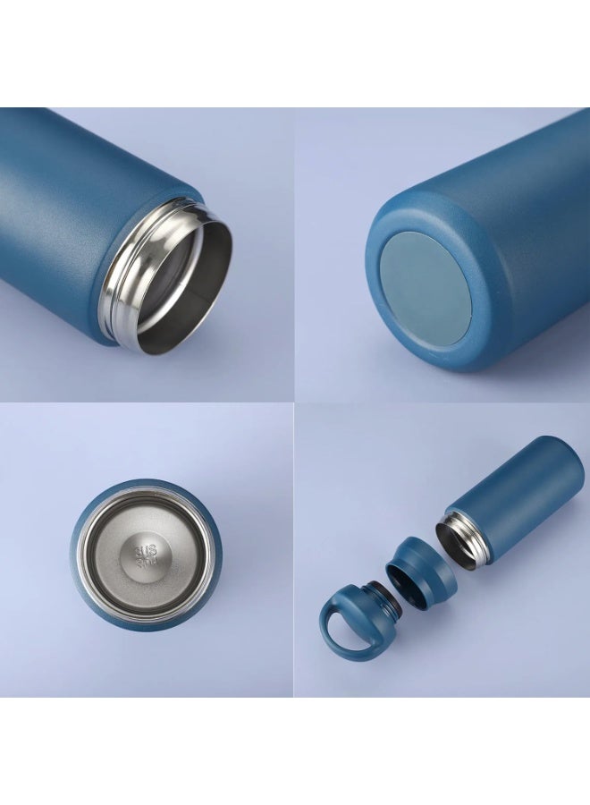 CRAVISTA Stainless Steel Vacuum Insulated Thermos Bottle with Easy-to-Carry Hook Anti Scalding Reusable Tumbler Flask Sports Water Bottle for Hiking Biking Students Men Women (Blue, 500 ML) - Image 4