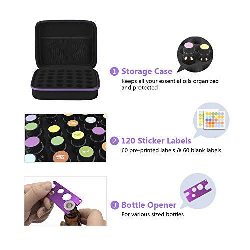 JSVER Essential Oil Storage, 30 Bottles,Essential Oil Holder Case, Essential Oil Case for 5ml, 10ml, 15ml Bottles Travel Storage Organizer Bag for doTerra, Young Living Oils, Premium, Aromatherapy - Image 3