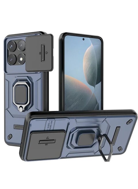 Xiaomi Poco F6 Pro 5G Case Cover Protector Accessories with Camera Len Protection Anti-Scratch Shockproof Anti-Fingerprints Back Cover with 360 Car Mount Magnetic Ring Holder Case Protector