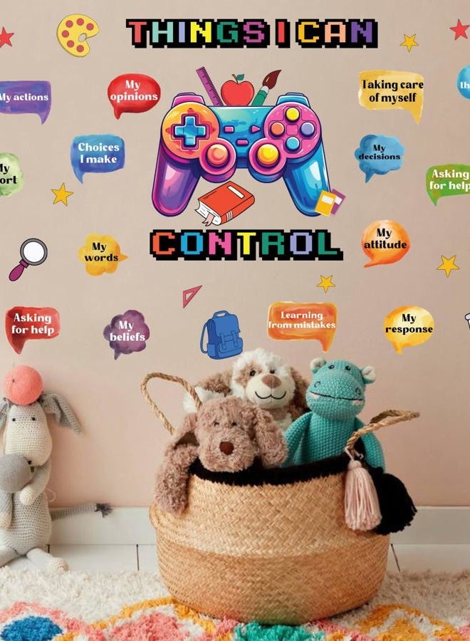 YIMEHDAN Things I Can Control Watercolor Game Wall Decal, Psychologically Inspirational Quote Vinyl Wall Sticker, Removable Gamer Self Affirmation Artwork for School Classroom Playroom Game Room Decor - Image 3