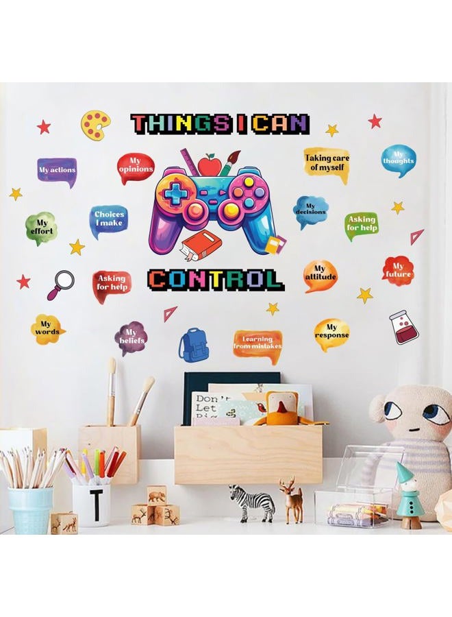 YIMEHDAN Things I Can Control Watercolor Game Wall Decal, Psychologically Inspirational Quote Vinyl Wall Sticker, Removable Gamer Self Affirmation Artwork for School Classroom Playroom Game Room Decor - Image 5