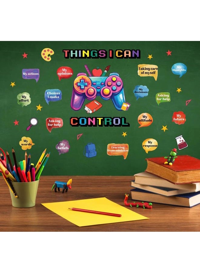 YIMEHDAN Things I Can Control Watercolor Game Wall Decal, Psychologically Inspirational Quote Vinyl Wall Sticker, Removable Gamer Self Affirmation Artwork for School Classroom Playroom Game Room Decor - Image 4