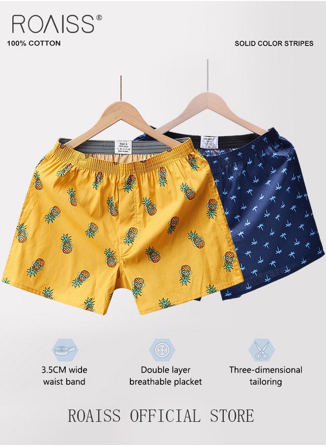 roaiss - 2 Pack Men Arrow Pants Men Cotton Loose Boxer Briefs Men Casual Furniture Comfort Cotton Briefs Large Size Men Briefs - Image 1