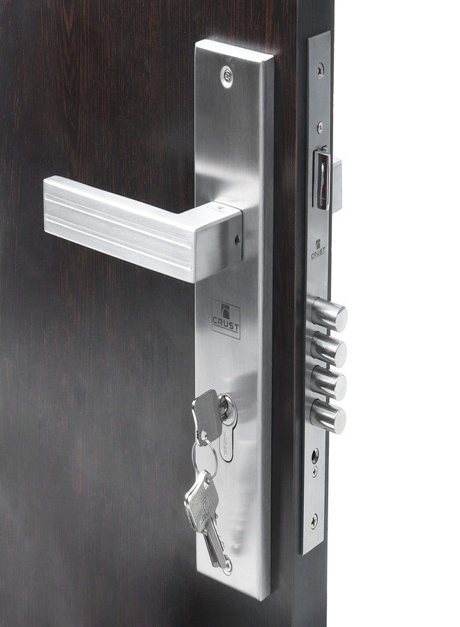Crust Altroz Premium 10" Plate Mortise Door Lock Handle Set/Mortise Lock with Brass Lock Body and Both Side Key 60mm Brass Cylinder Set with 3 Brass Computer Keys - Image 2
