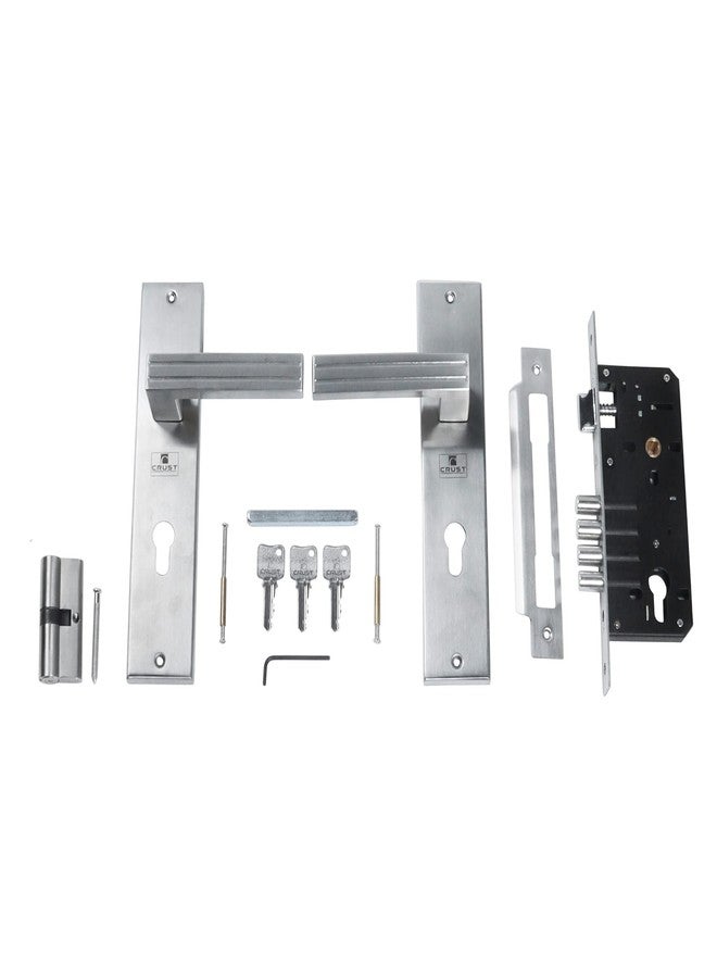 Crust Altroz Premium 10" Plate Mortise Door Lock Handle Set/Mortise Lock with Brass Lock Body and Both Side Key 60mm Brass Cylinder Set with 3 Brass Computer Keys - Image 4