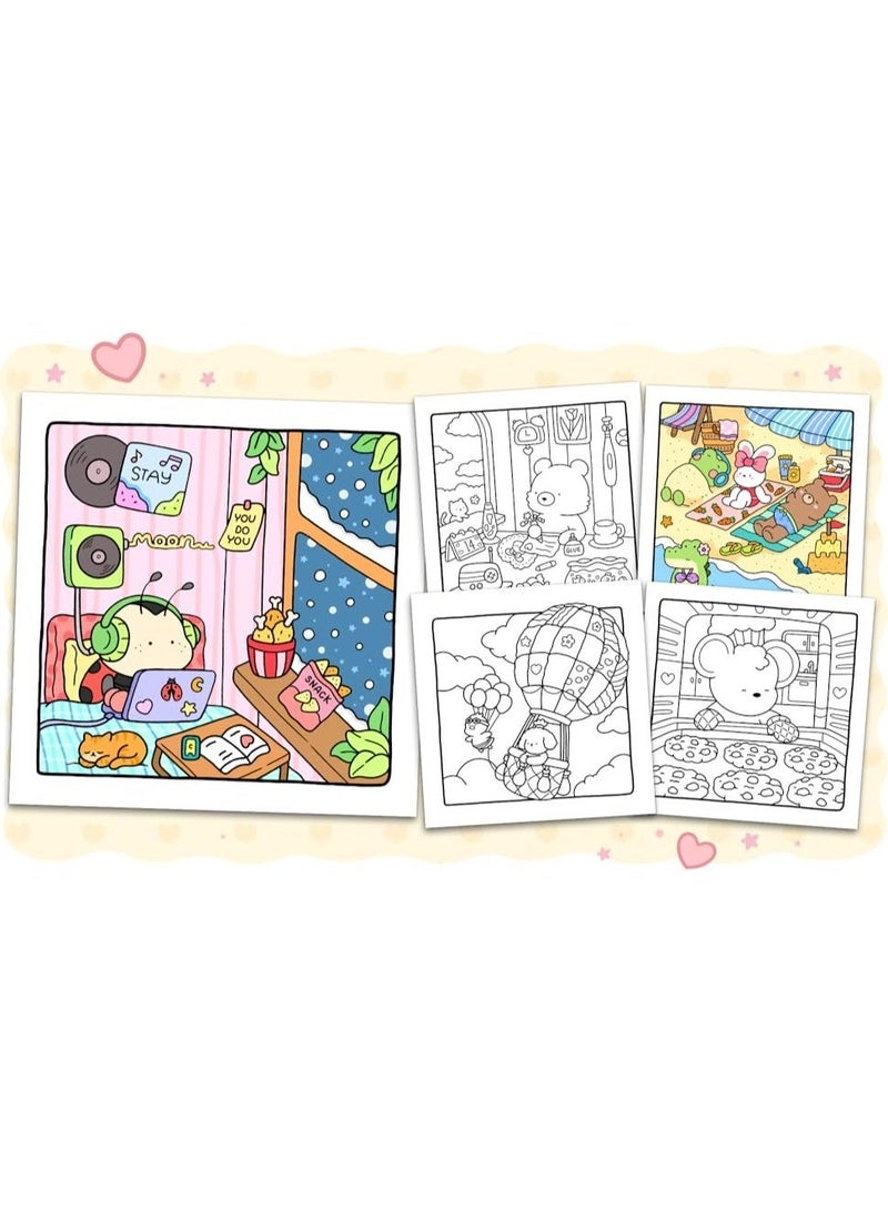 Coco Wyo أصدقاء دافئون: كتاب تلوين للكبار والمراهقين يضم شخصيات حيوانية لطيفة جدا بتصاميم سهلة وبسيطة للاسترخاء - Image 3