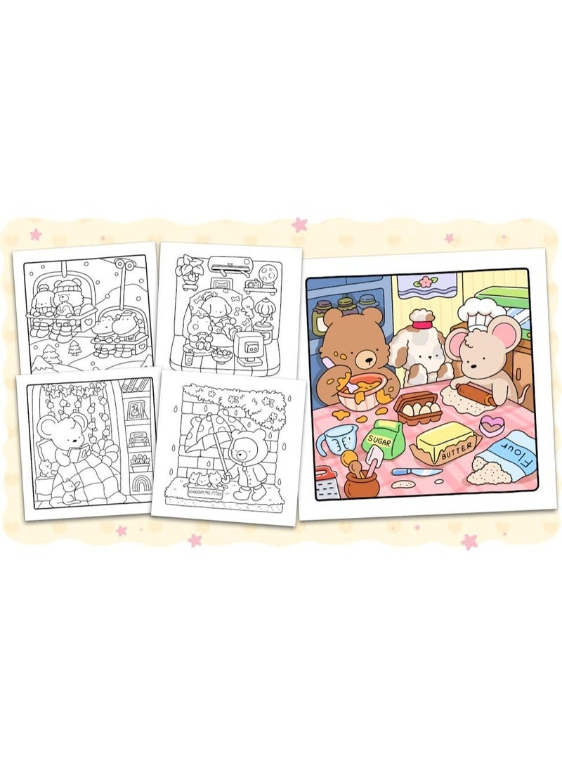 Coco Wyo أصدقاء دافئون: كتاب تلوين للكبار والمراهقين يضم شخصيات حيوانية لطيفة جدا بتصاميم سهلة وبسيطة للاسترخاء - Image 2