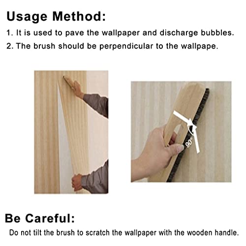Sinyiol 1 Piece Large Wallpaper Brush, 10.6" Thick Horse Hair Wallpaper Smoothing Brush Paste Brush Wallpaper Smoothing Tool with Wooden Handle - Image 5