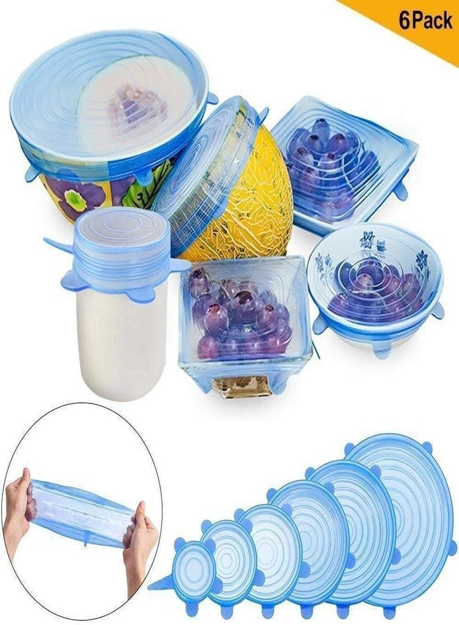 FALSHRUTI Silicone Stretch Lids, Multi-Size Reusable Silicone Lids for Bowls and Containers, Airtight Silicone Bowl Covers, BPA-Free, Eco-Friendly, Dishwasher and Freezer Safe (Pack of 6 Pcs) - Image 4