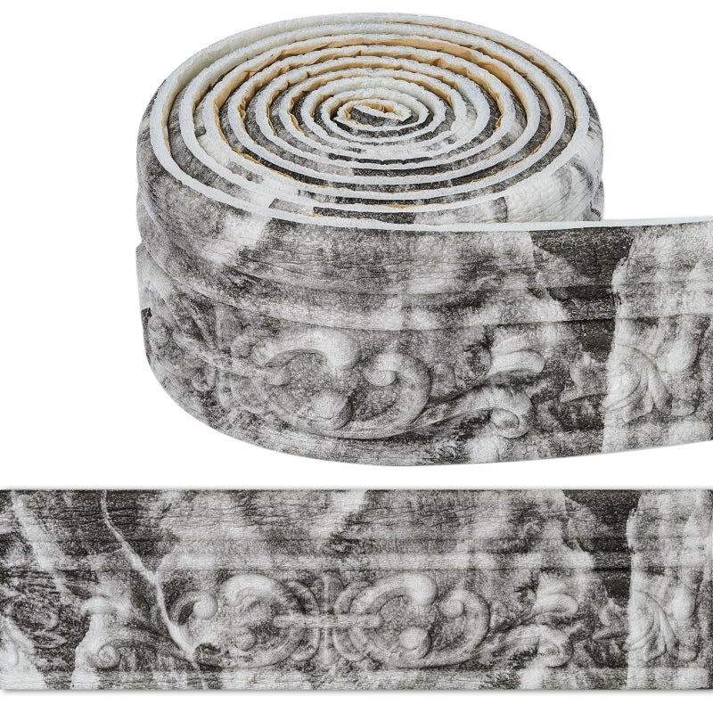 WAPANE 180'' Marble Polyethylene Foam 3D Wall Edging, Self Adhesive Wallpaper Border for Home, Hotel Decoration - Image 2