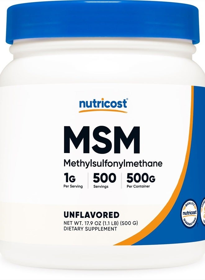 Nutricost مسحوق MSM النقي 500 جرام (ميثيل سلفونيل ميثان) - Image 1