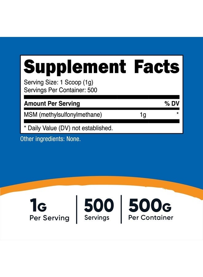Nutricost مسحوق MSM النقي 500 جرام (ميثيل سلفونيل ميثان) - Image 4