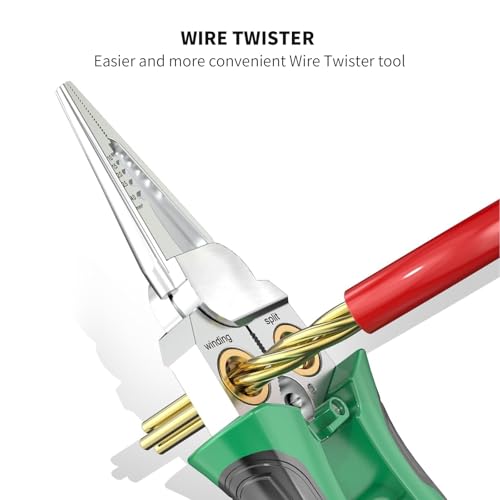 GADO Pro 8-in-1 Wire Crimper Stripper with Voltage Detector & Dual Alarms - Heavy Duty 12-250V AC/DC Tester for Hot/Neutral Wires - Electrician, HVAC, Car Repair Tool (Green) - Image 4