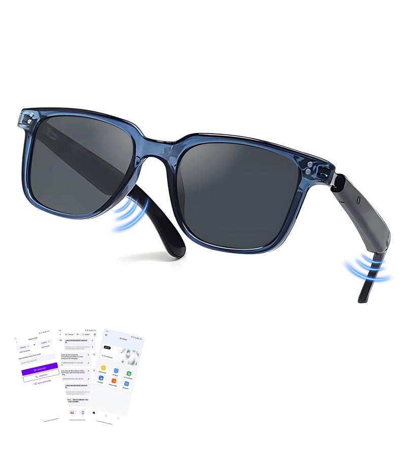 Jacuate AI Translation Smart Glasses with Chat GPT for Men& Women, Bluetooth 5.4 Sunglasses with Translator 100 Languages& Accents,Multifunctional Outdoor UV Protection Glasses for Travel Trade Business-Gray - Image 1